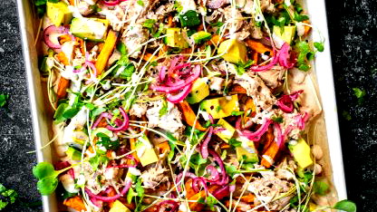 Image of Jackfruit Loaded Sweet Potato Fries
